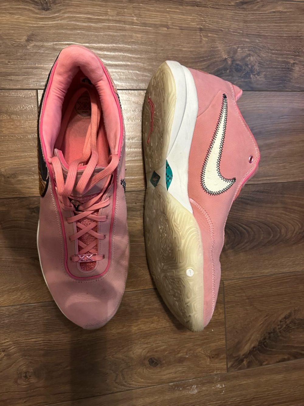 Men's Athletic Shoes in Pink with White Swoosh